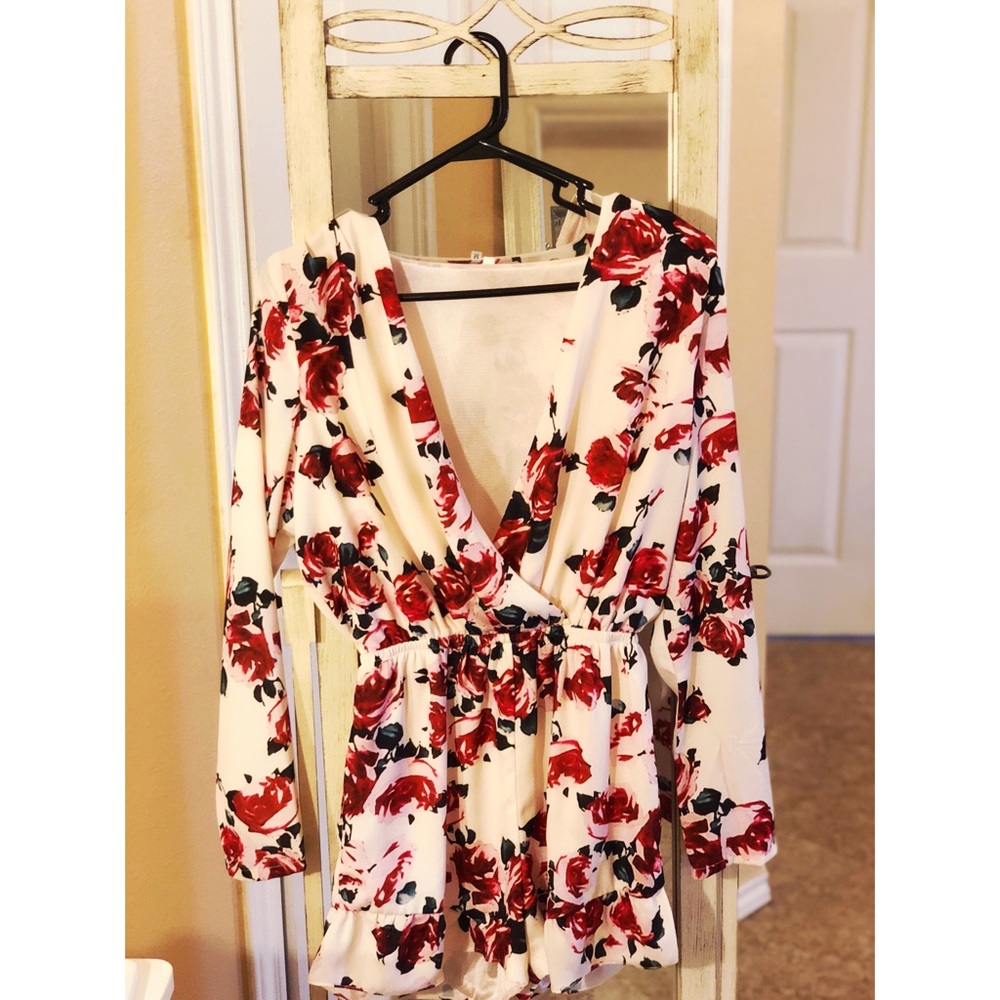 White floral romper